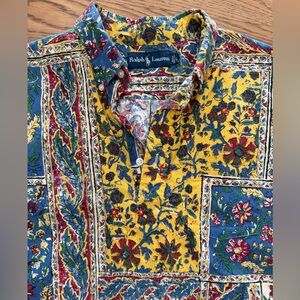 Vintage Ralph Lauren Patchwork Paisley Popover Top - 100% Cotton